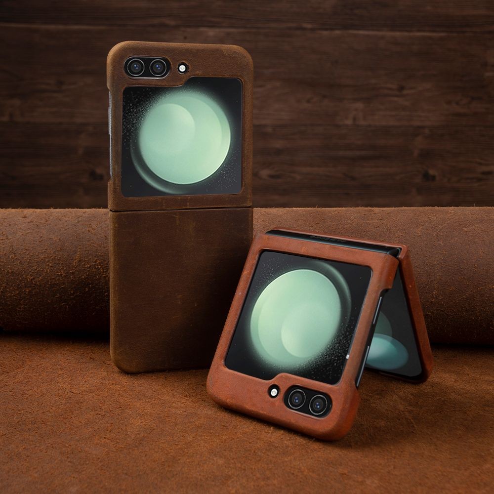 Hand Made Genuine Leather Case for Samsung Galaxy Z Flip Series