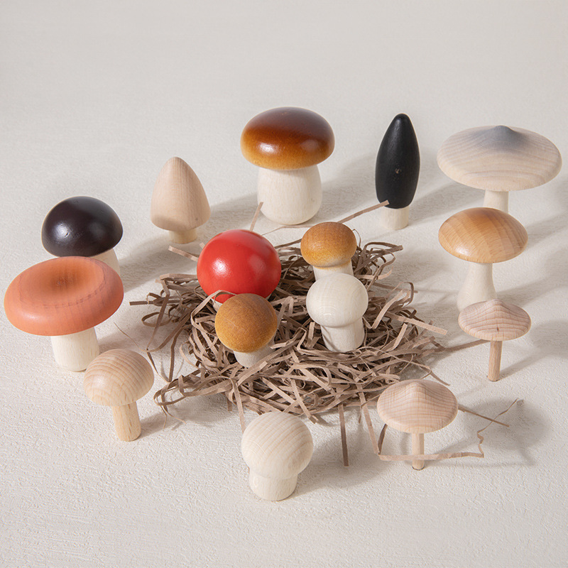 Wooden Simulation Forest Mushroom Children's Early Education Educational Toys
