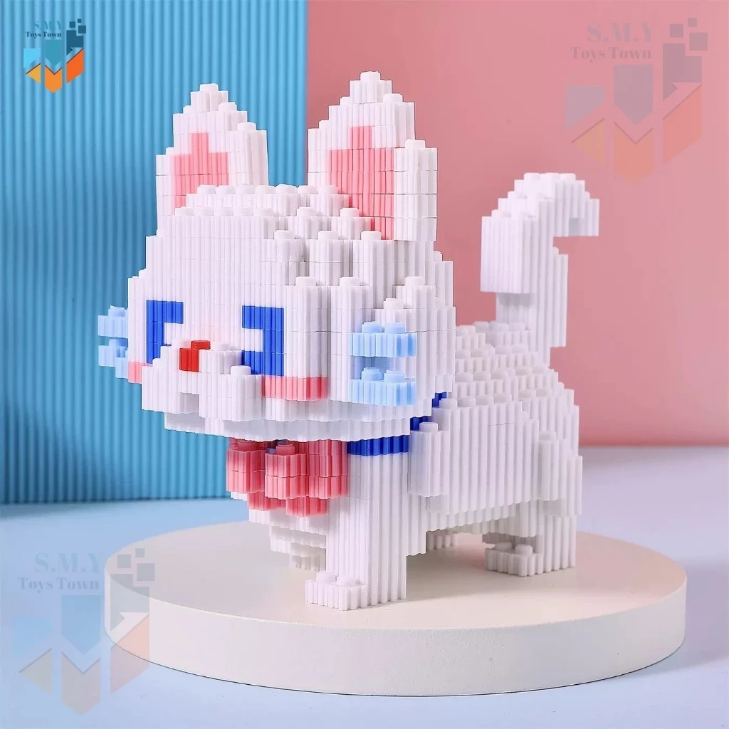 SMY Toystown Nano Blocks 1 Set Animal Paint Cutdly Cat 3D Model , Toy Block Stacking, DIY Construction Bricks