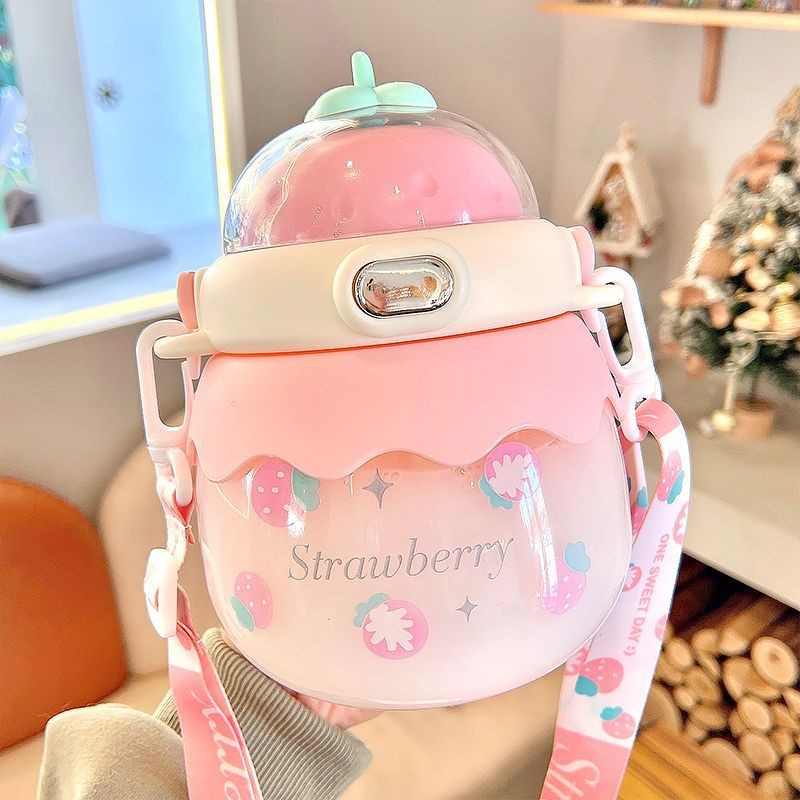 Big Belly Cup Appearance Straw Plastic High Temperature Resistant Sports Portable Water Bottle