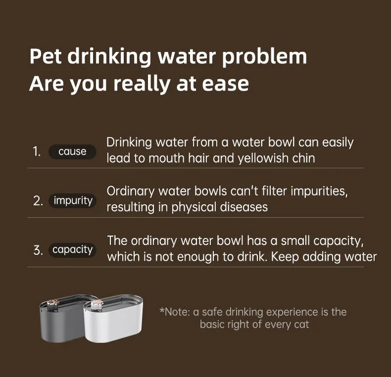 3L Cat Water Fountain Filter Automatic Drinker