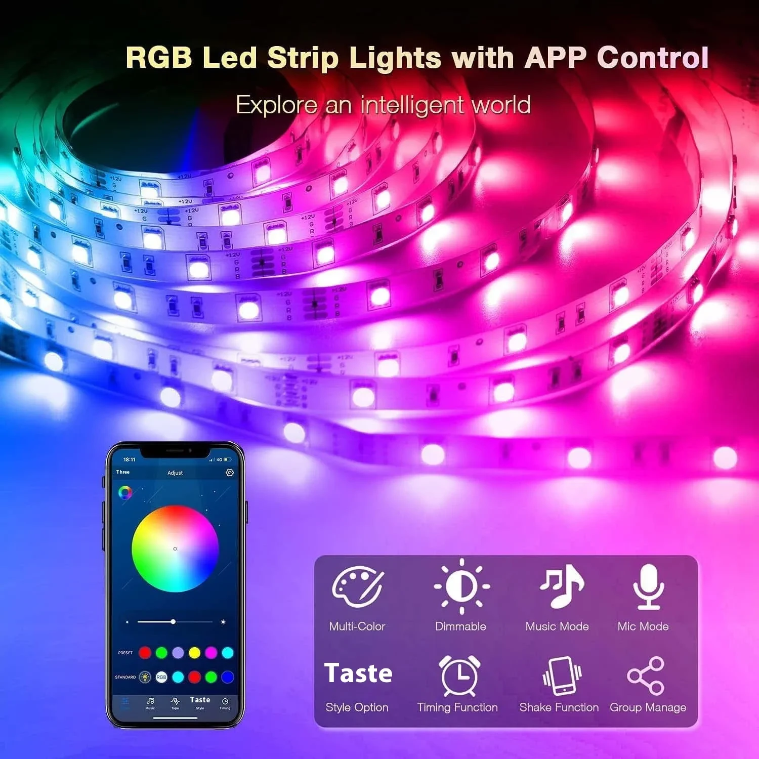 Music Bluetooth Intelligent Low-voltage LED Light Strip