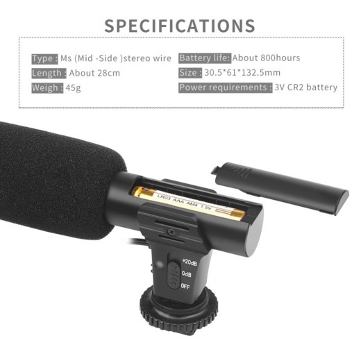 Digital Video Recording Microphone Stereo Camera Mic