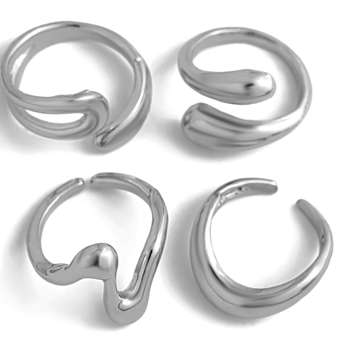 DIEZI One Set Irregular Geometric Rings