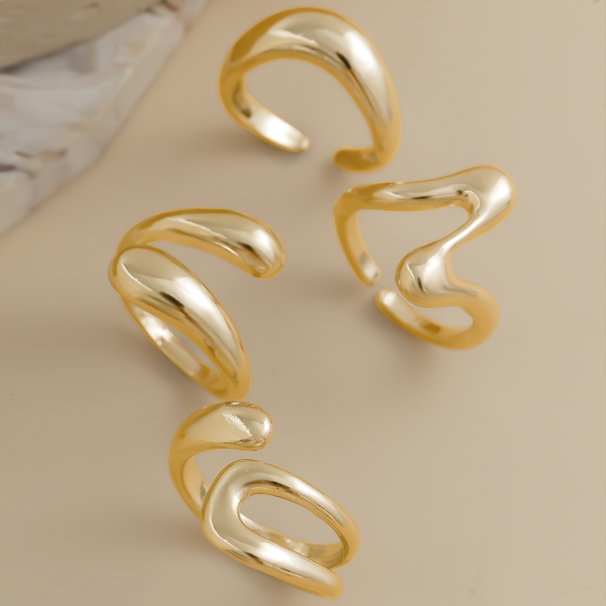 DIEZI One Set Irregular Geometric Rings