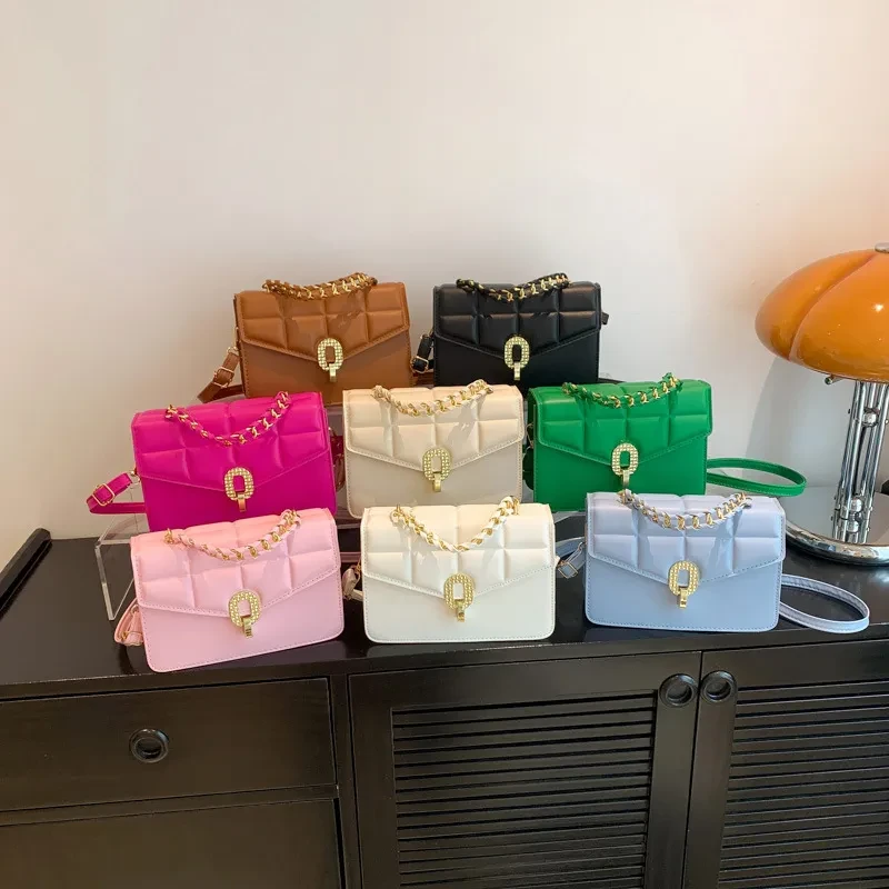 Women's Fashion Leisure Chain Portable Lock Shoulder Messenger Bag