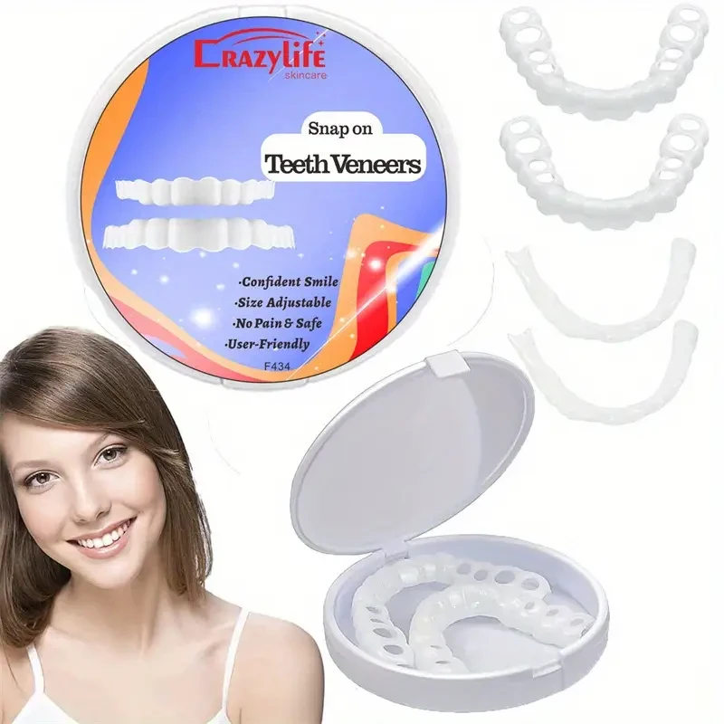 CrazyLife Snap-On Teeth Veneers Kit - Adjustable, Confident Smile