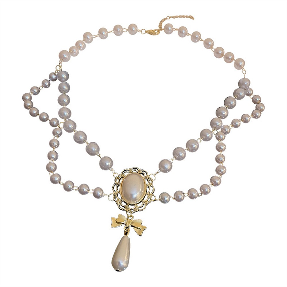 Elegant White Pearl Heart Necklace