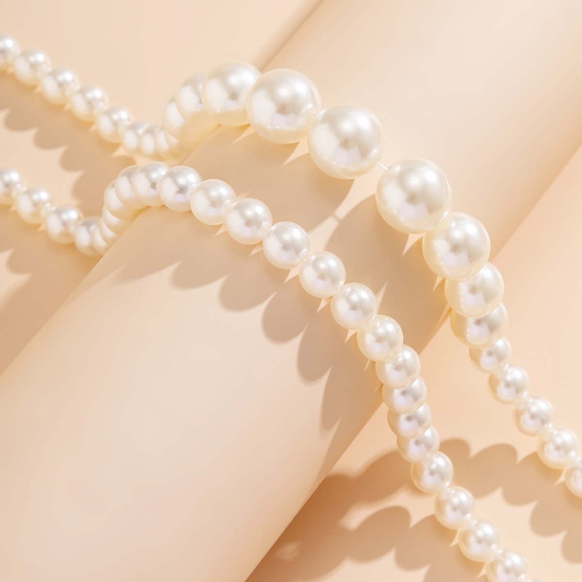 IngeSight.Z Elegant 2pcs Imitation Pearl Beaded Choker Necklace Set