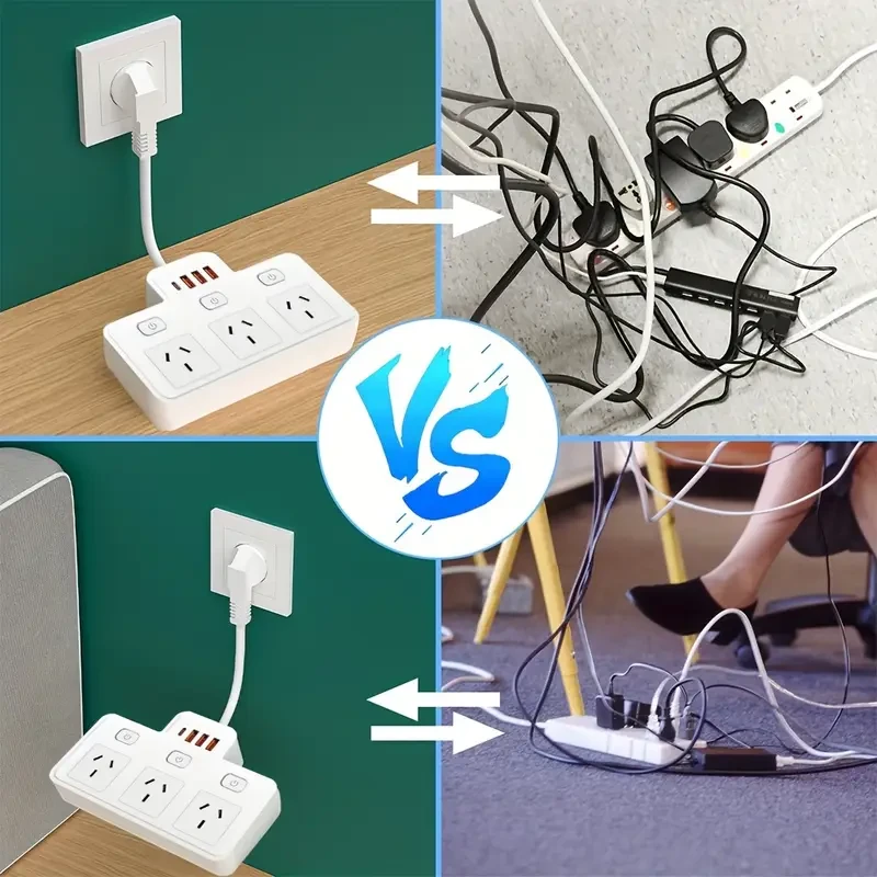 Switch power socket, with 3 sockets