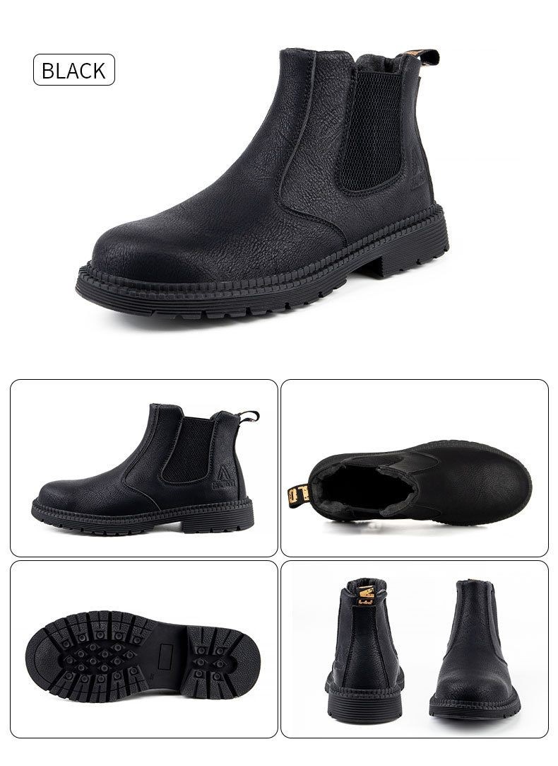 Women 8 -13 Steel Toe Work Boots Slip On Safety Oiled Leather Puncture Proof