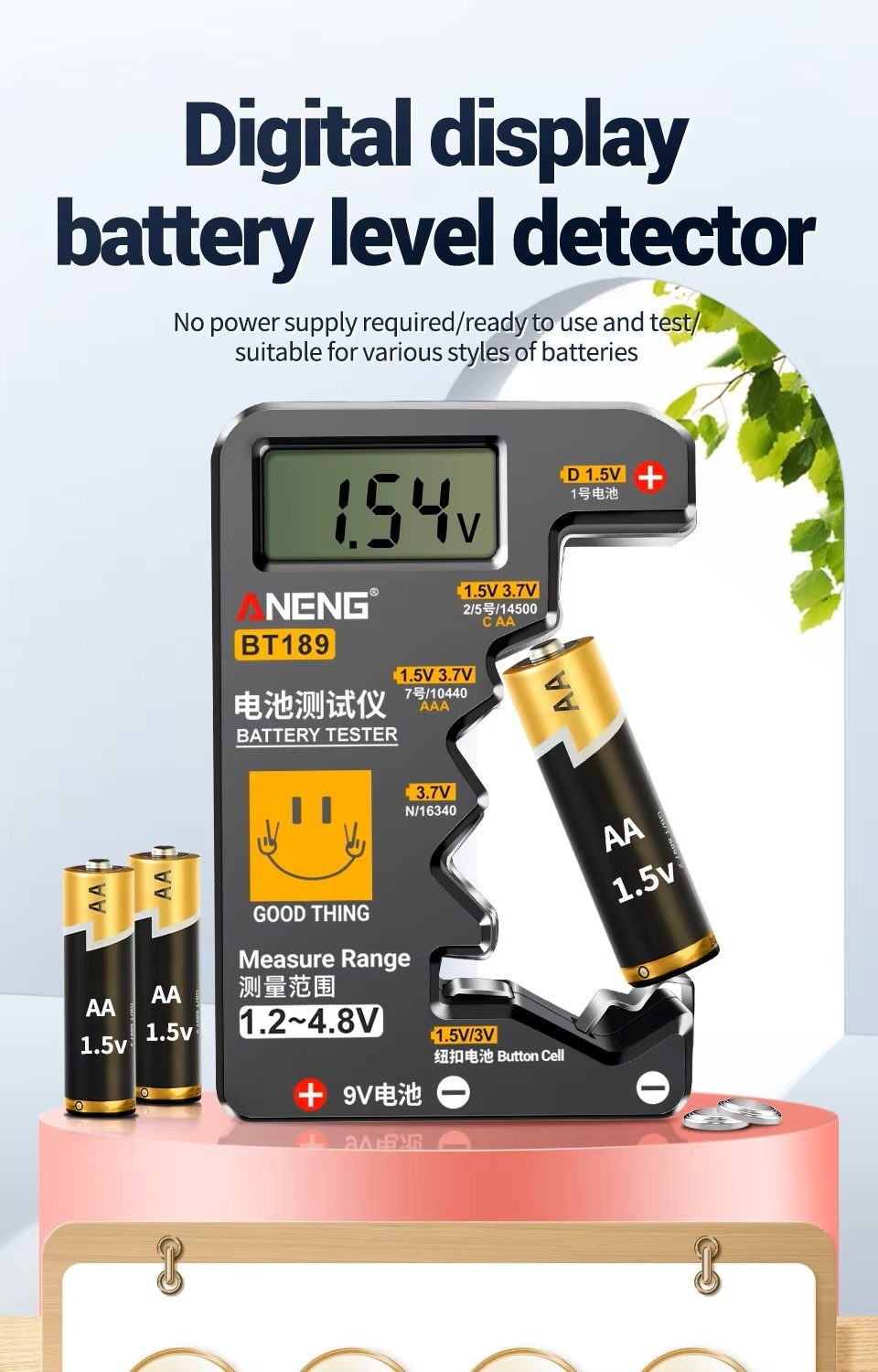ANENG BT189 Multi Cell Battery Tester Universal LCD Battery Tester