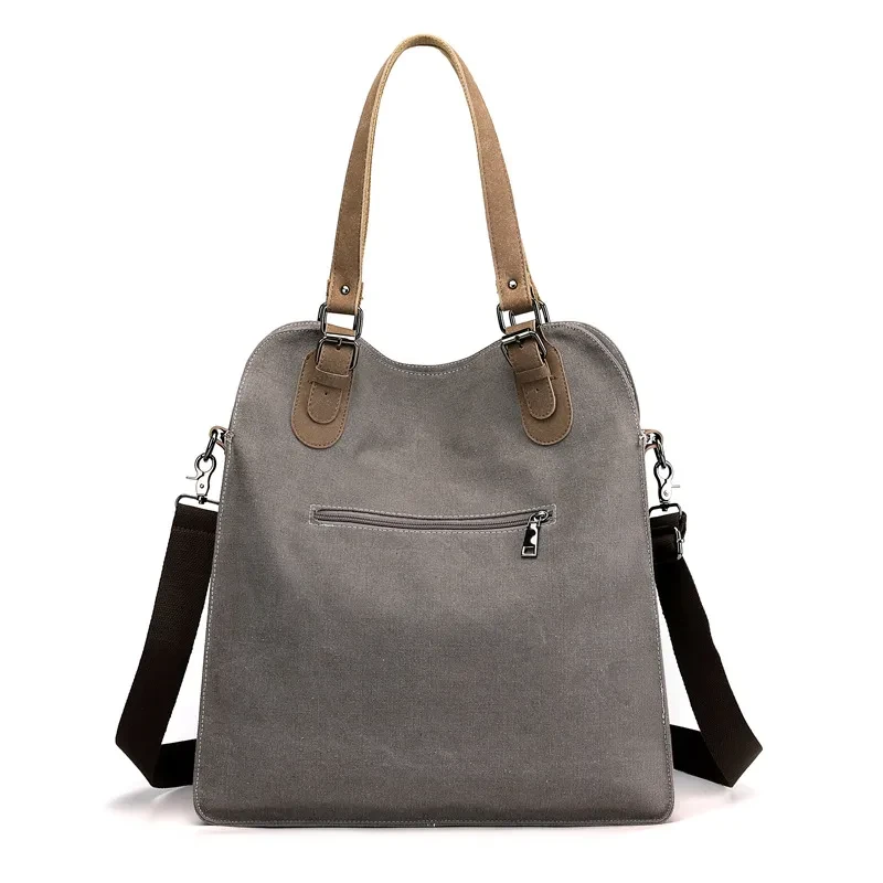 Women's Fashion Retro Patchwork Large Capacity Canvas Bag