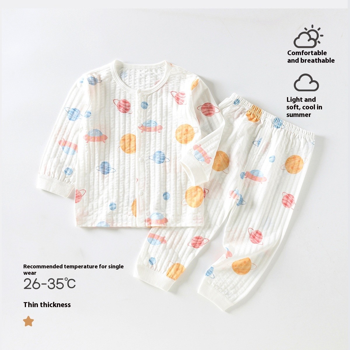 Newborn Months Crawling Thin Short Sleeve Cute Pajamas