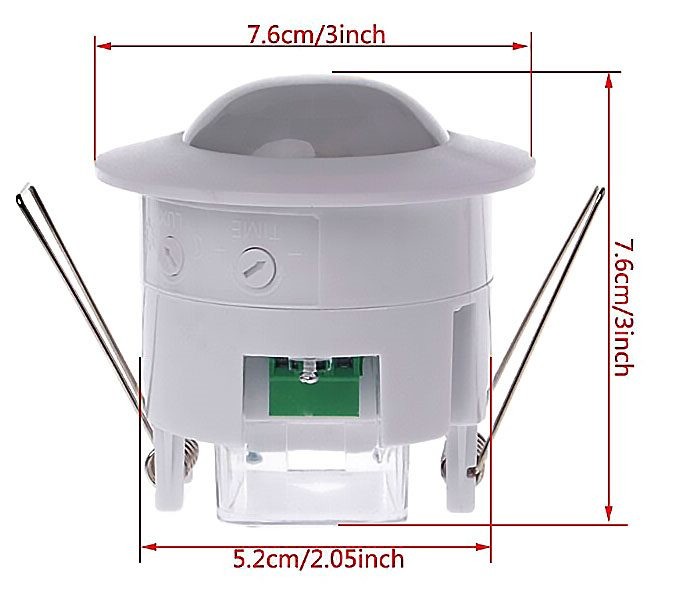 230V Light & Motion PIR Sensor. Simple Ceiling Mount 5~600 secs. Upgraded model