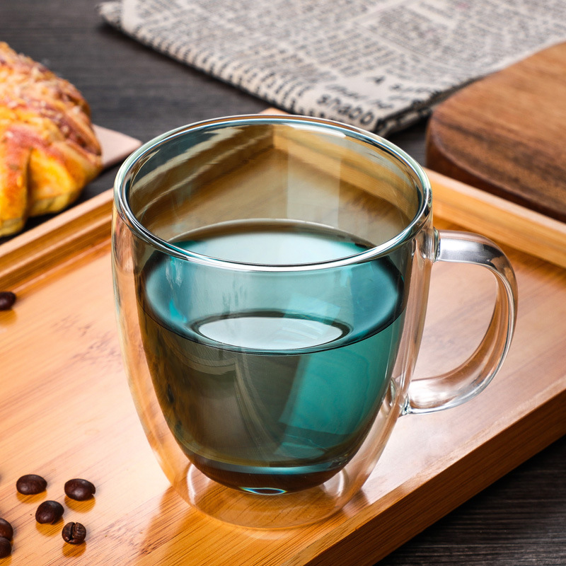 High borosilicate glass double cup coffee cup