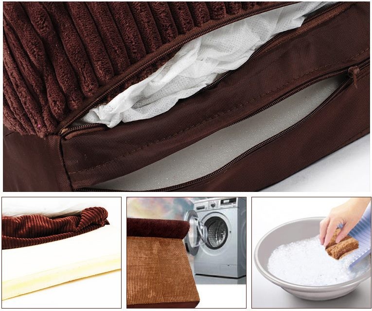 100 x 80cm M Pet Sofa Bed with L-Shaped Cushioned Support