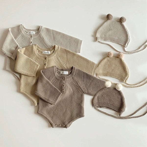 Knitted Rompers With Hat