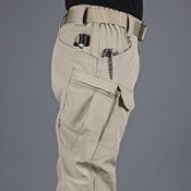 Men's Tactical Pants Water Resistant Flex Ripstop Cargo Lightweight Hiking-BLACK