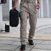 Men's Tactical Pants Water Resistant Flex Ripstop Cargo Lightweight Hiking-GREEN