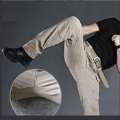 Men's Tactical Pants Water Resistant Flex Ripstop Cargo Lightweight Hiking-GREY