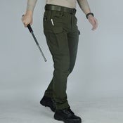 Men's Tactical Pants Water Resistant Flex Ripstop Cargo Lightweight Hiking-GREY