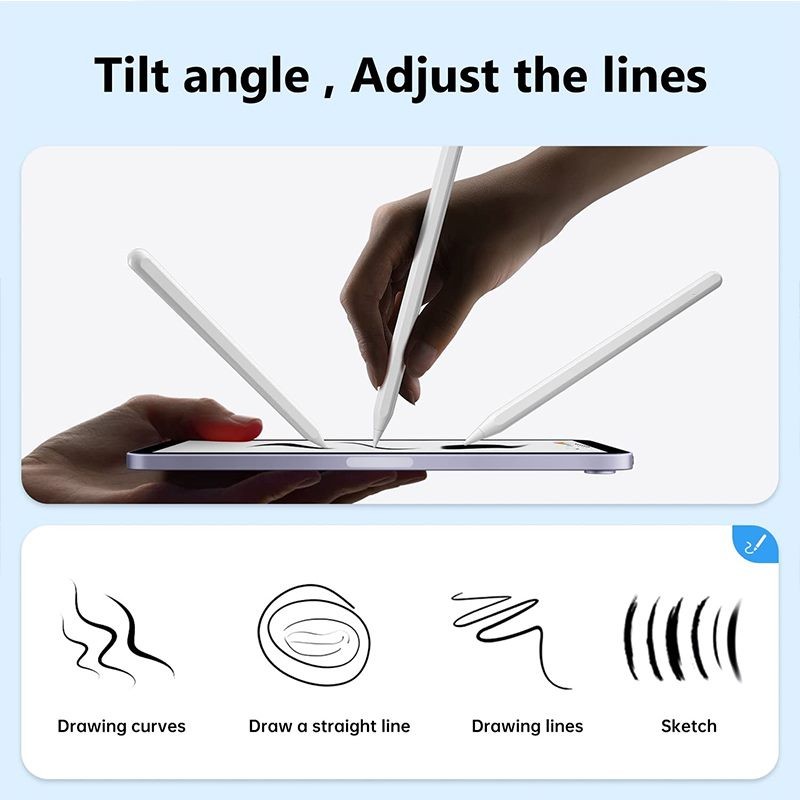 Stylus Pen For iPad With Wireless Charging Palm Rejection Bluetooth