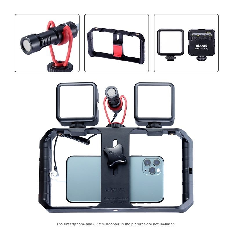 ULANZI U Rig Pro Smartphone Video Rig, Filmmaking Phone Video Stabilizer Grip