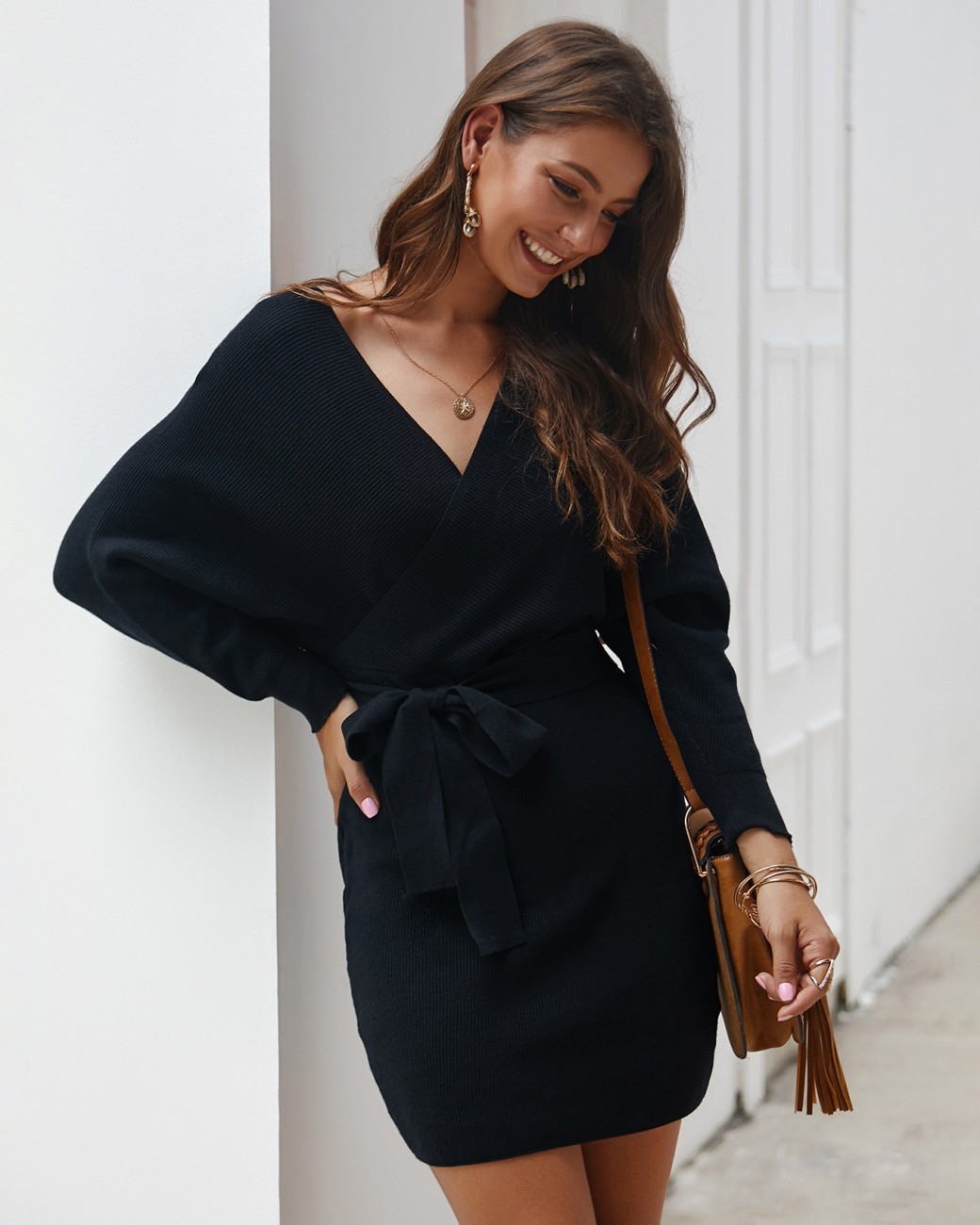 Winter New Knitted Bandage Sweater