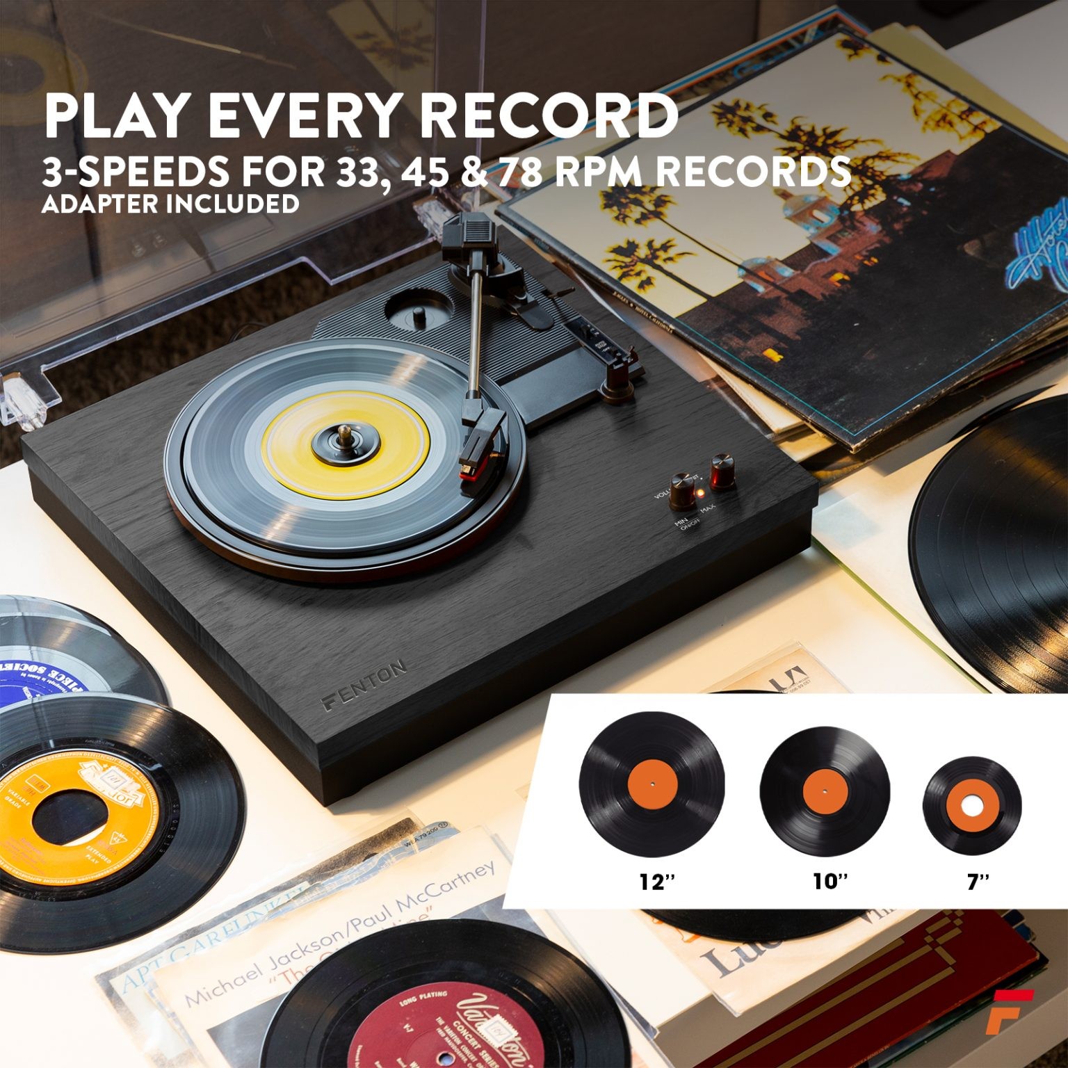 Vinyl Record Player Complete with speakers