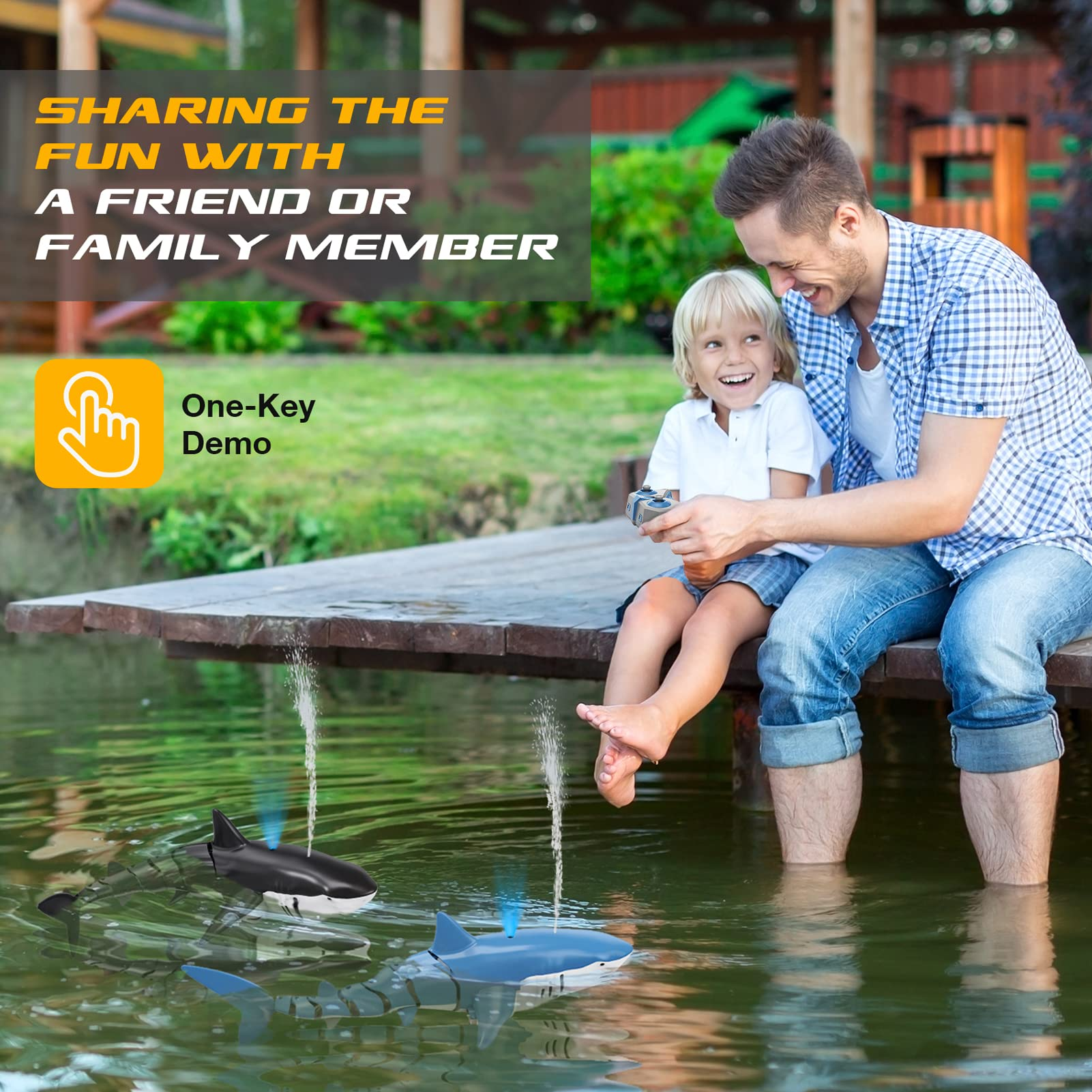 Smart RC Shark Whale Spray Water Toy