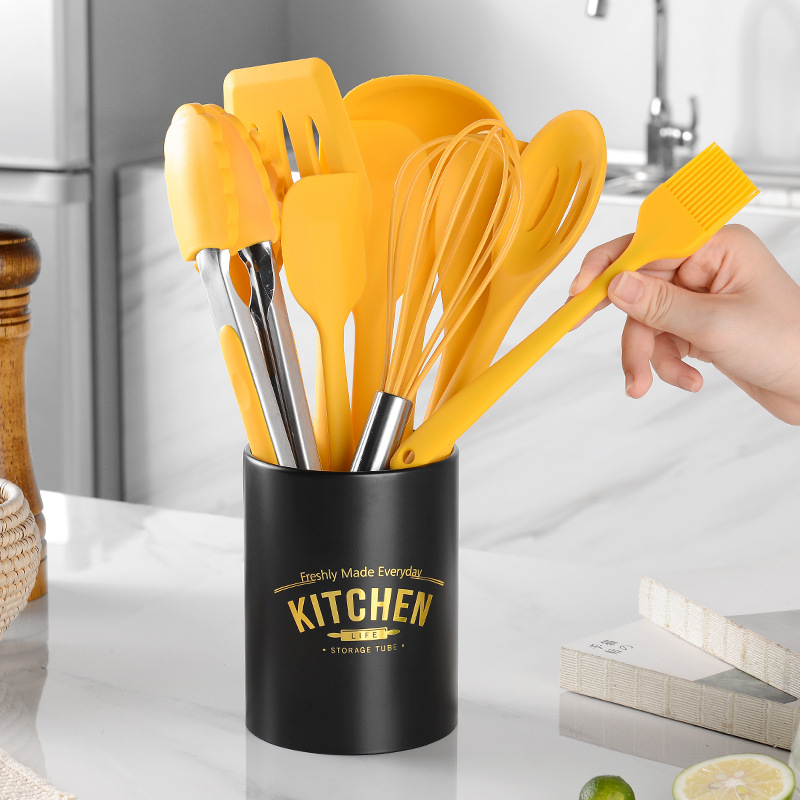 Storage Bucket Yellow Silicone Kitchenware