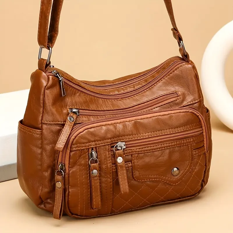 Large Capacity Nylon Shoulder Bag with Adjustable Strap
