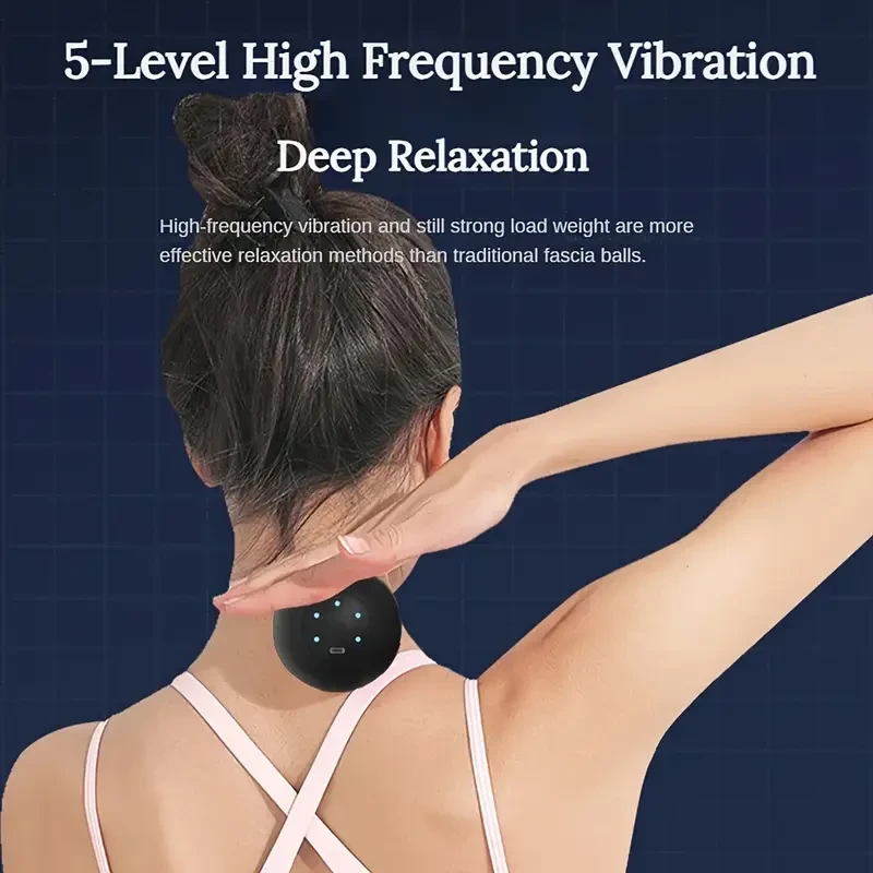 1pc Deep Tissue Massage Ball - Rechargeable High-Frequency Vibrating Muscle Relief for Whole Body, USB Charging, Portable Textured Grip for Back, Neck, Shoulders, and Feet, 1500mAh Lithium Polymer Battery