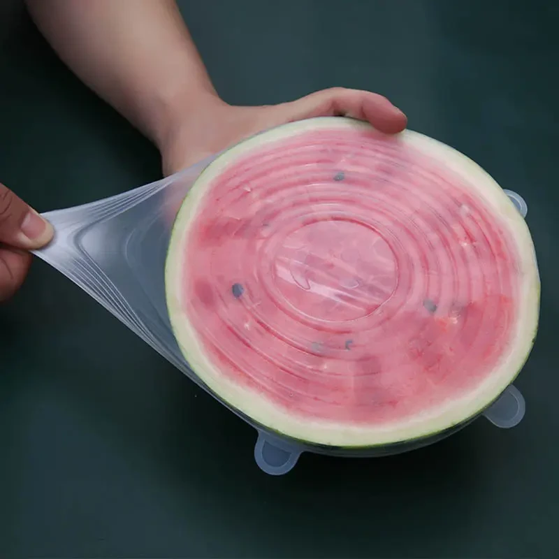 6pcs, Silicone Stretch Lids, Reusable Durable