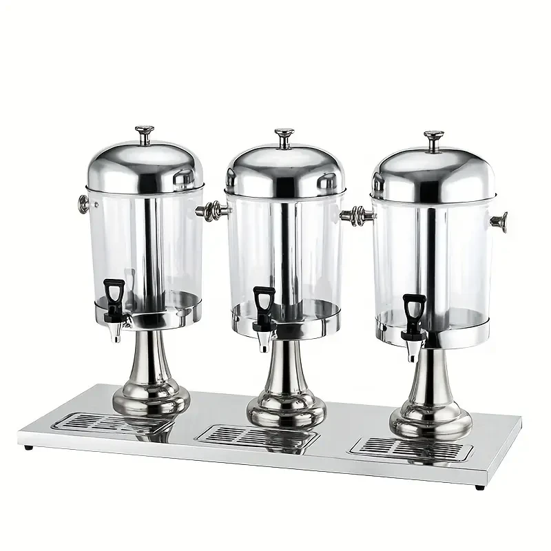 Insulated Pot Hotel Buffet Juice Dispenser Transparent With Faucet Hot And Cold Dual-purpose Beer Milk Tea Beverage Stainless Steel Juice Dispenser