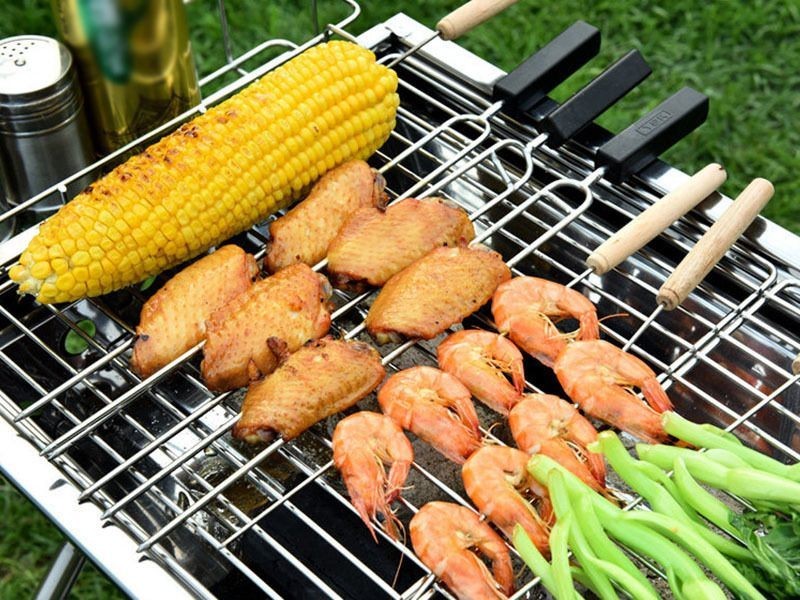 BBQ Stove Set Foldable Stainless Steel Grill Combo 2