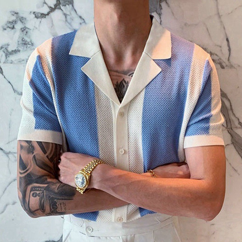 Chic Summer Shirt-Collar Sweater: Radiate Elegance