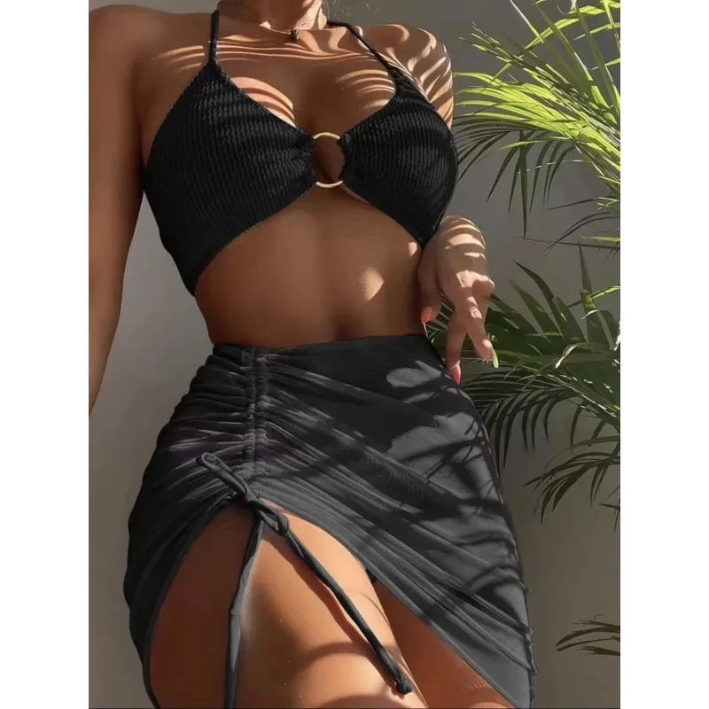 3pcs Halter Bikini Summer Fashion Beach Swimsuit For Women