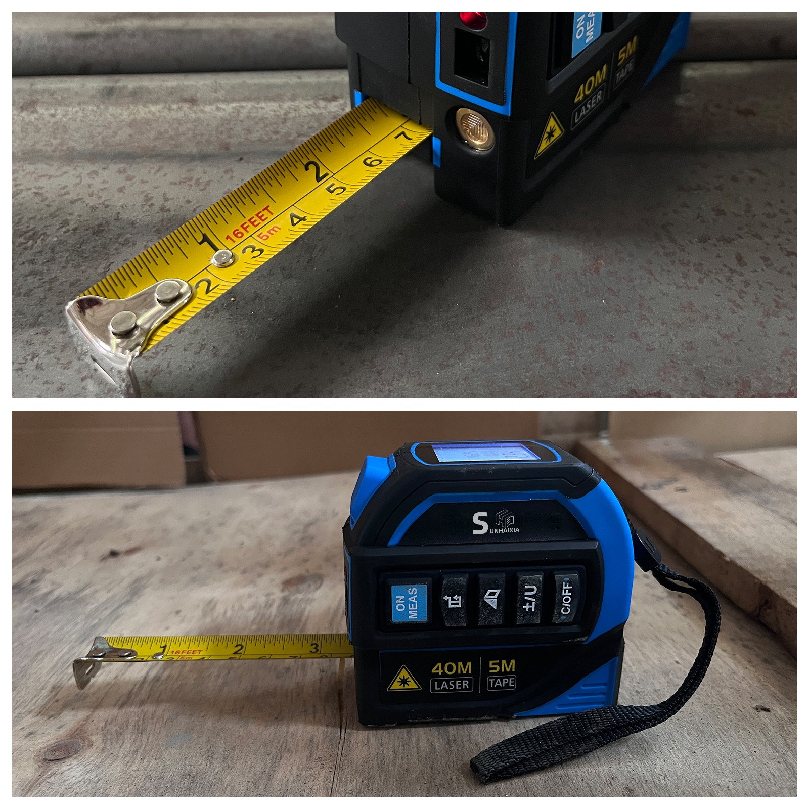 HAIZHIHUI 4-in-1 Digital Laser Distance Meter - Tape Measure with Electronic Level for Linear