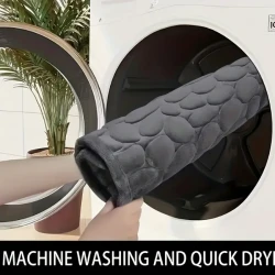 Non-Slip Memory Foam Bath Mat with Cobblestone Pattern Ã¢ÂÂ Quick Dry, Plush Polyester, Rubber Backing, Machine Washable Rug