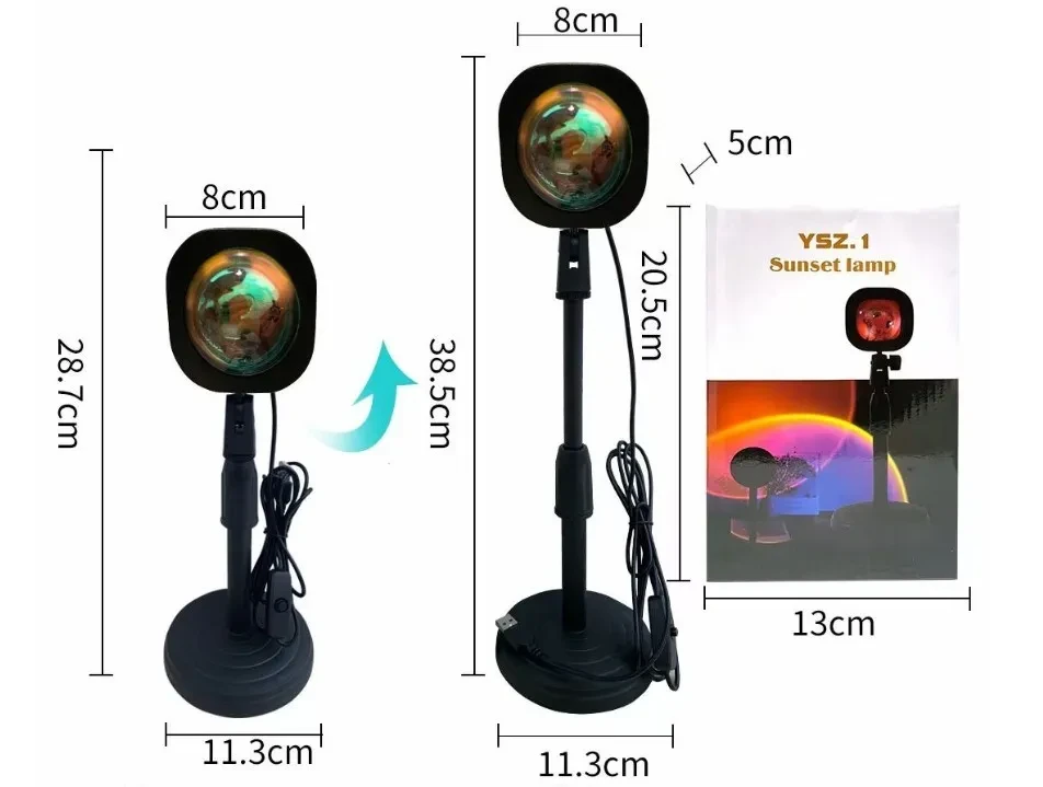 Rechargeable Rainbow Projection Lamp