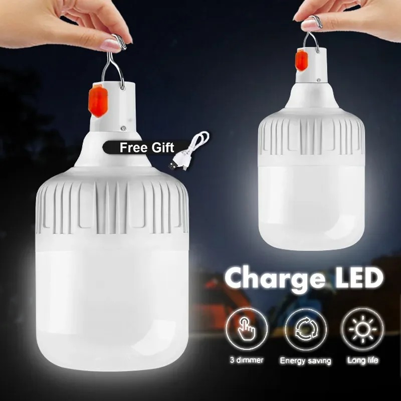 USB Rechargeable LED Emergency Light - 60W Outdoor Camping Equipment for BBQ, Hiking, Sports, and Entertainment