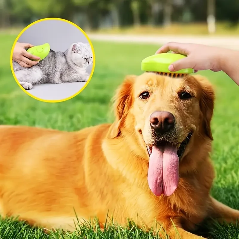 Self-Cleaning Steam Cat Brush  Pet Hair Removal Comb for Cats and Dogs