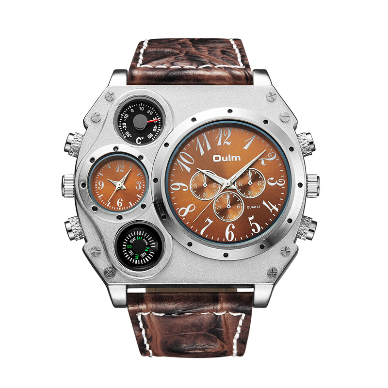 Dual time zone quartz watch for menv