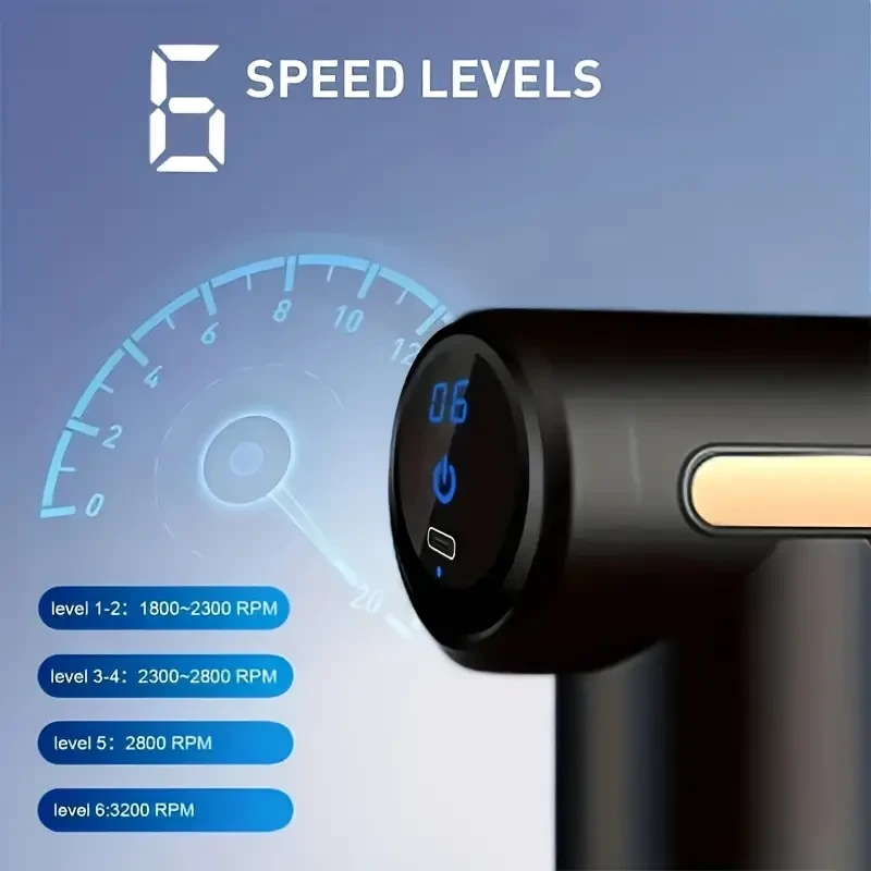 4pcs USB Massage Gun Set, Full Body Muscle Massager with LCD Display, Rechargeable Lithium Battery, Odorless Fitness Equipment, Portable High Torque Silent Motor