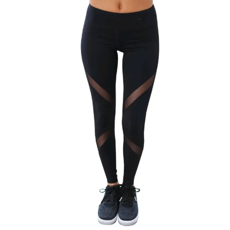 new European and American hot style wish foreign trade speed dry gauze yoga butterfly X mesh yoga pants.