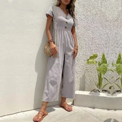 Women's Casual Summer Wide-leg Jumpsuit