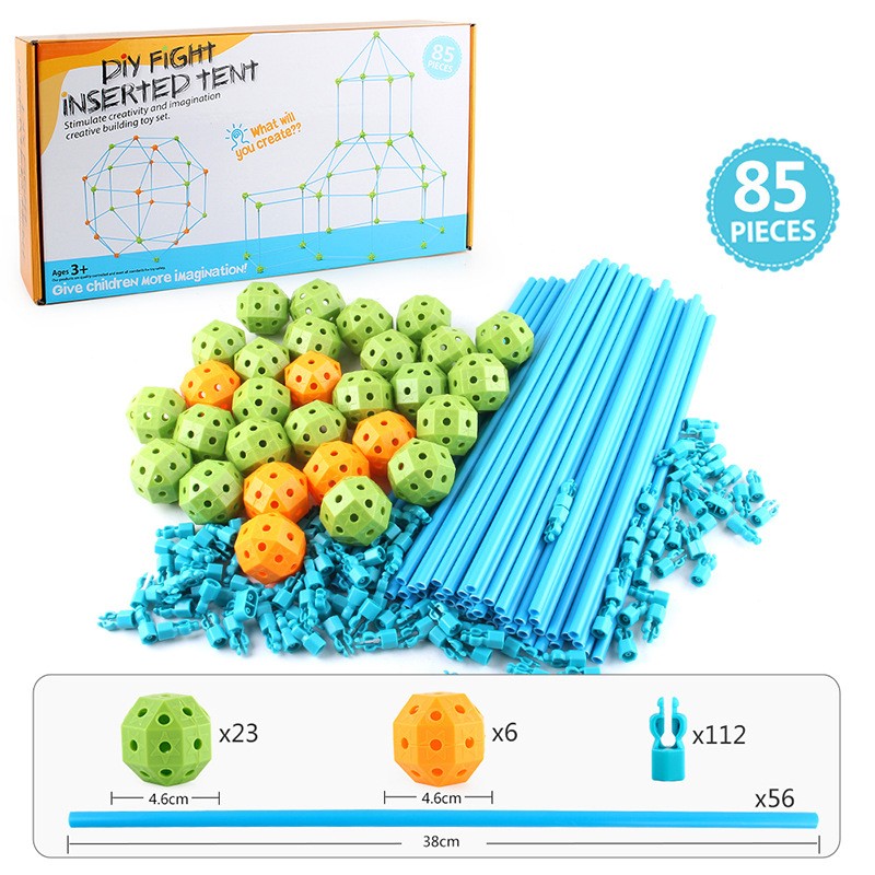 Children's DIY Building Castle Beading Tent Toy  STEM Large Building Blocks Game House