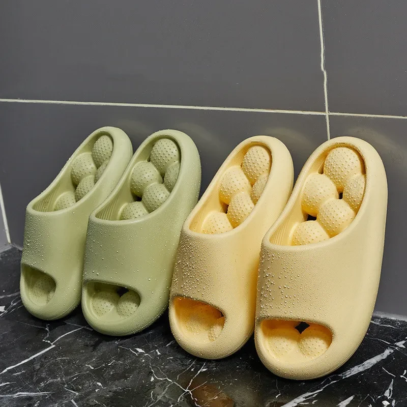Ball Massage Sole Design Bathroom Slippers Women's House Shoes Indoor Non-Slip Floor Home Slippers Summe